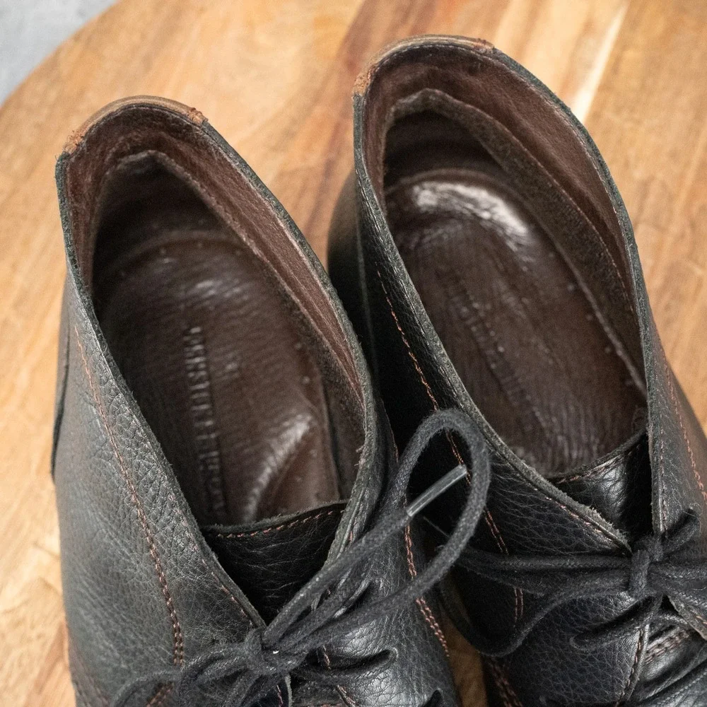 Johnston & Murphy Men's Black Pebbled Leather Crepe Sole Chukka Boots Size 11.5
